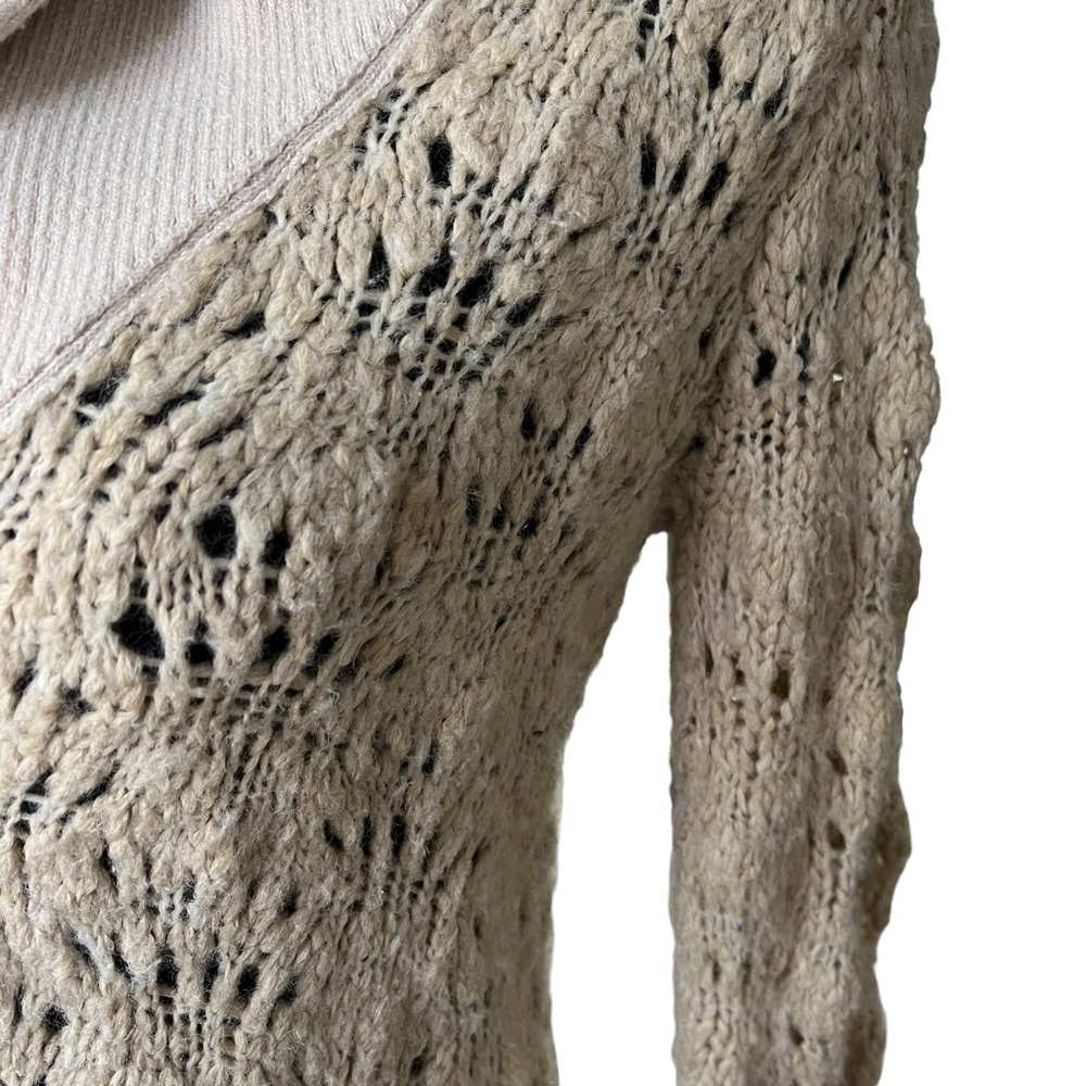 Free People Wool Blend Chunky Knit Brass Button Oatmeal Grandpa Cardigan… - Picture 8 of 13